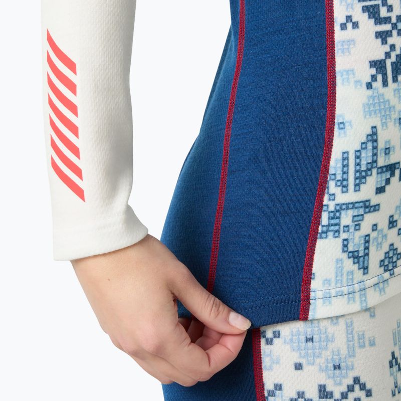 Dámská termoregulační mikina Helly Hansen Lifa Merino Midweight Gra 1/2 Zip jasně modrá nová nordická potisk 4