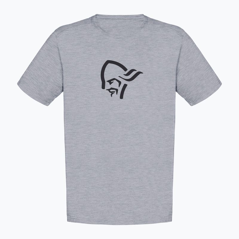 Pánské tričko NORRONA Cotton Viking grey melange/caviar 4