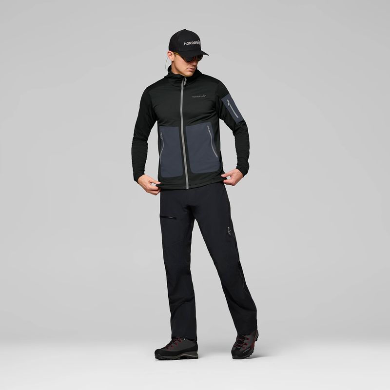 Pánská trekingová mikina NORRONA Falketind Warm2 Stretch Hood caviar black 2