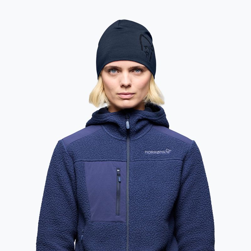 Zimní čepice NORRONA PureUll 180 Beanie indigo night 2