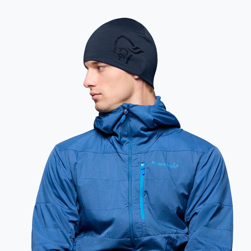 Zimní čepice NORRONA PureUll 180 Beanie indigo night 4