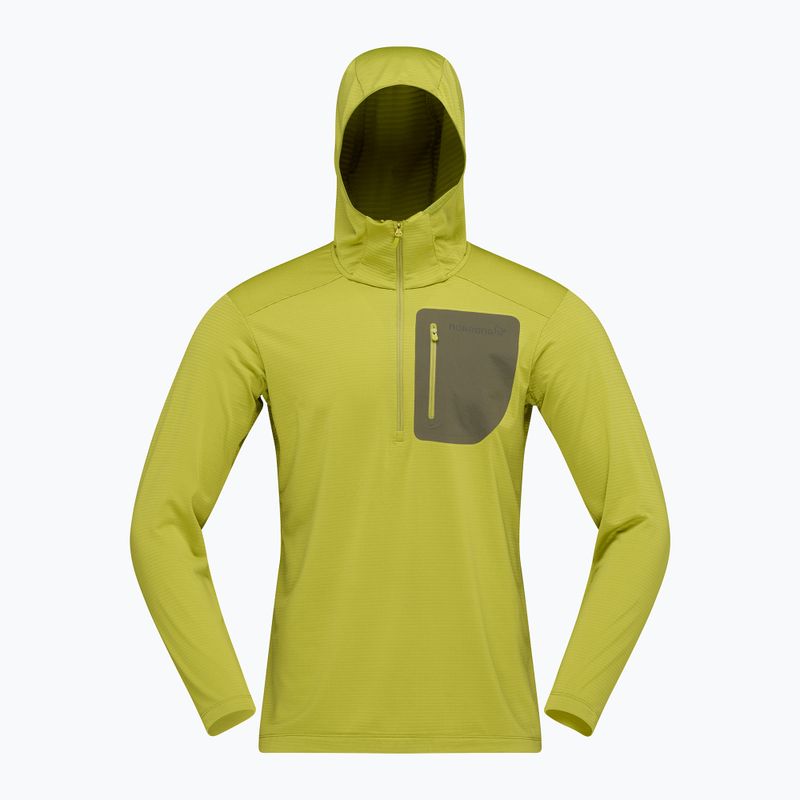 Pánská trekingová mikina NORRONA Falketind Warm1 Hood golden lime/olive night 6