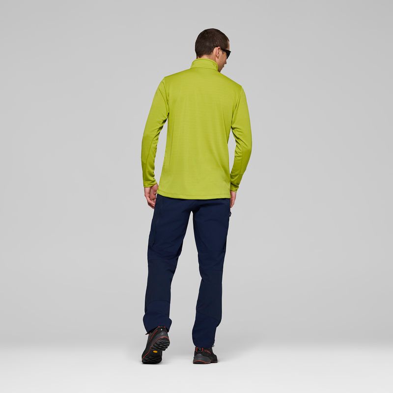 Pánská trekingová mikina NORRONA Femund Warm1 Zip Neck golden lime/olive night 3