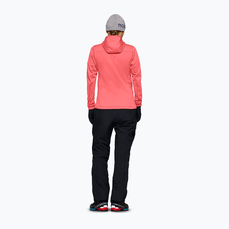 Dámská trekingová mikina NORRONA Falketind Warm2 Stretch Hood deep sea coral/baked apple 3