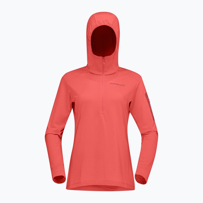 Dámská trekingová mikina NORRONA Falketind Warm1 Hood deep sea coral/baked apple 5