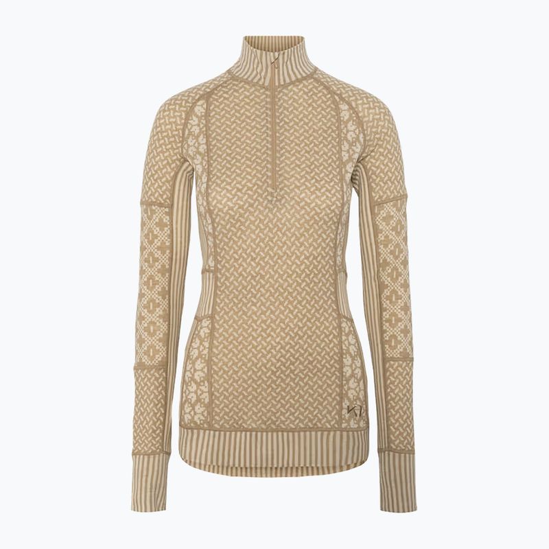 Dámská termo mikina KARI TRAA Smekker Half Zip mocha 3