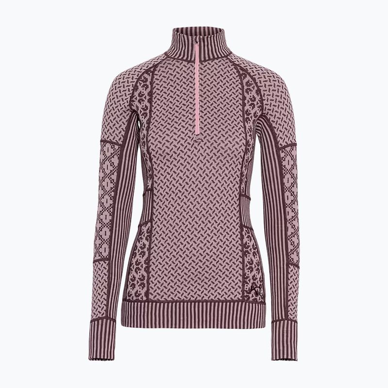 Dámská termo mikina KARI TRAA Smekker Half Zip cocoa powder 4