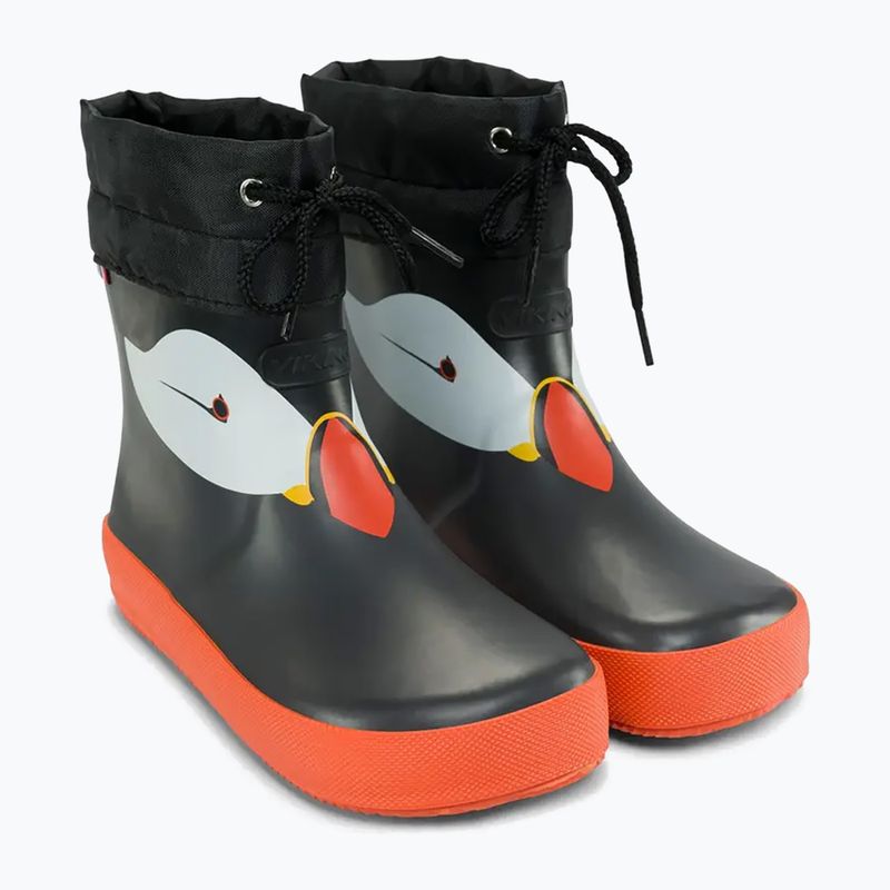 Dětské gumové boty Viking Footwear Alv Barefoot Paw Print černé 10