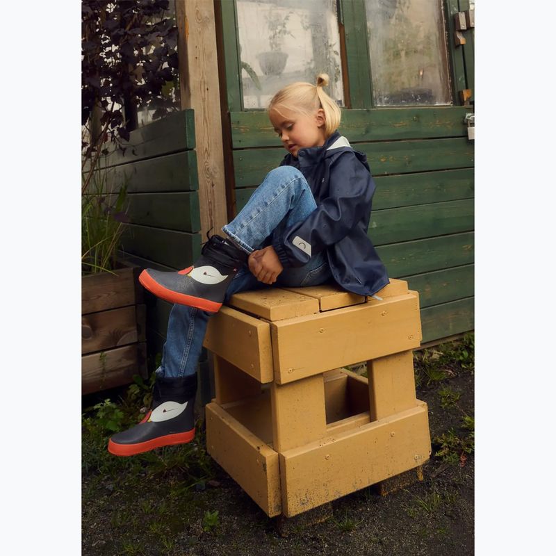 Dětské gumové boty Viking Footwear Alv Barefoot Paw Print černé 14