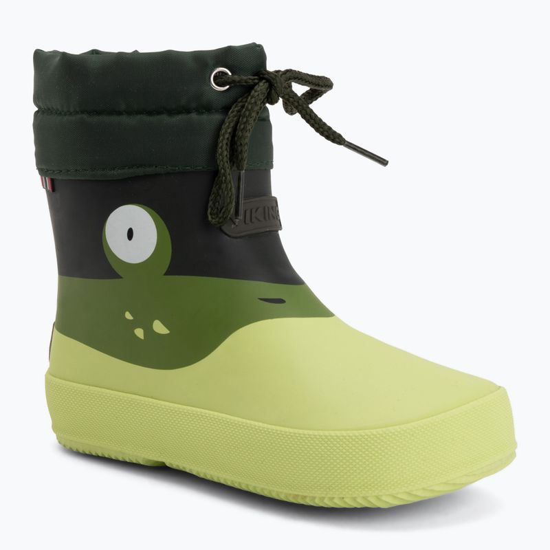 Dětské gumové boty Viking Footwear Alv Barefoot Paw Print světle zelená/zelená