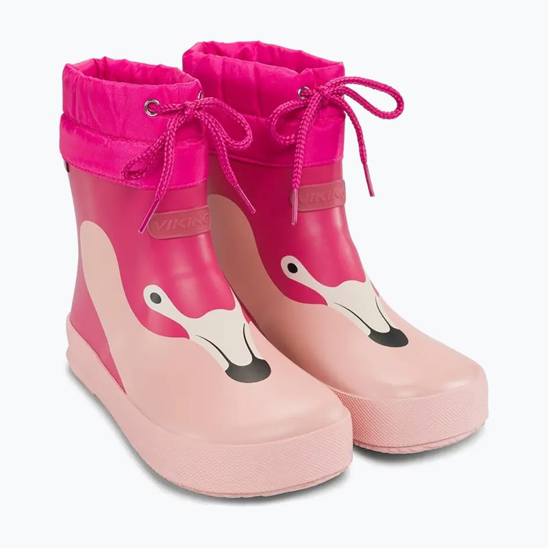 Dětské gumové boty Viking Footwear Alv Barefoot Paw Print světle růžová/magenta 10