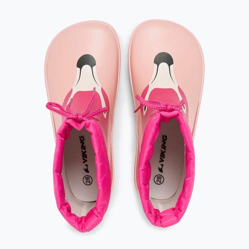 Dětské gumové boty Viking Footwear Alv Barefoot Paw Print světle růžová/magenta 12