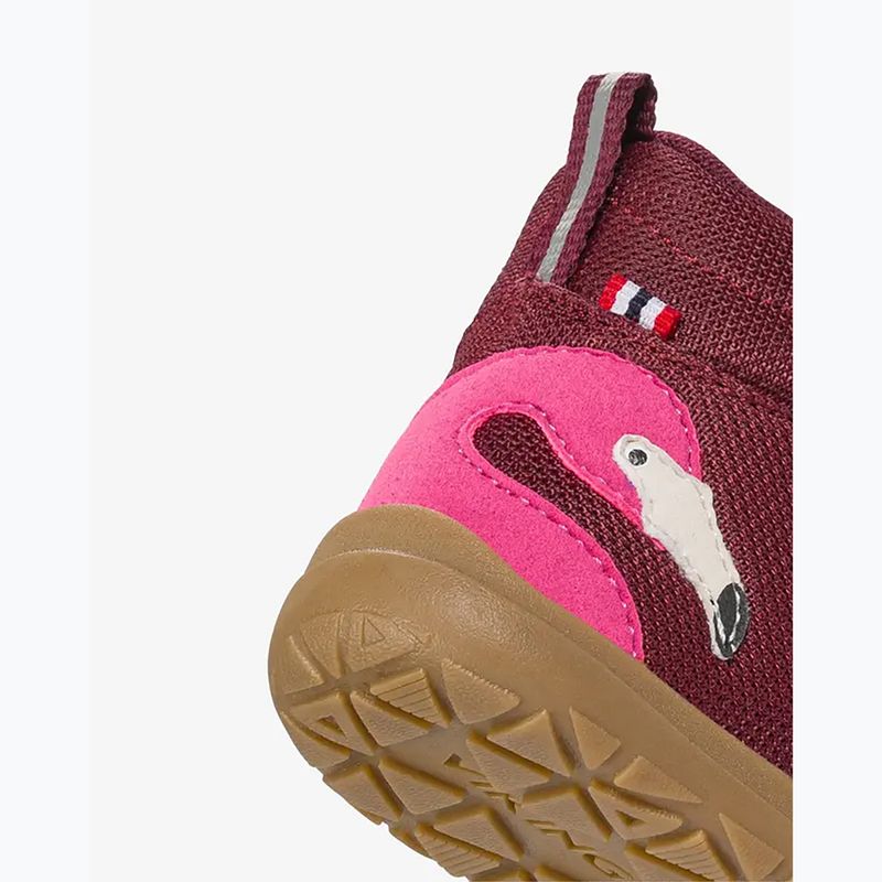 Dětské barefoot boty Viking Footwear Alv Barefoot Mid 2V Waterproof burgundské 14