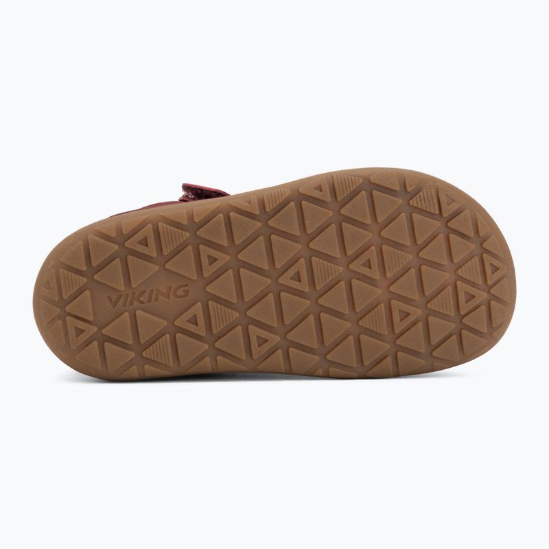 Dětské barefoot boty Viking Alv Barefoot Mid 2V Waterproof burgundy 4