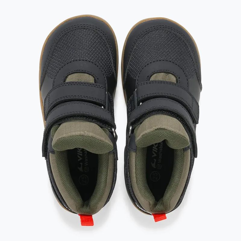 Dětské barefoot boty Viking Footwear Aspen Barefoot Mid 2V Waterproof černé 12