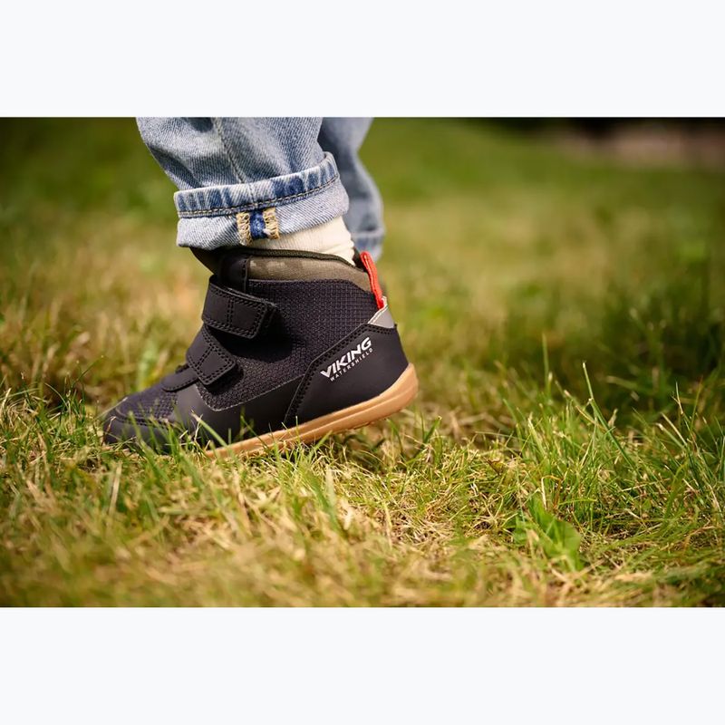 Dětské barefoot boty Viking Footwear Aspen Barefoot Mid 2V Waterproof černé 13