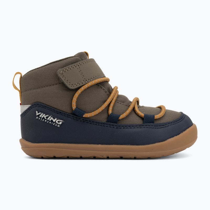 Dětské barefoot boty Viking Footwear Birch Barefoot Mid 1V Waterproof navy/olivová 2