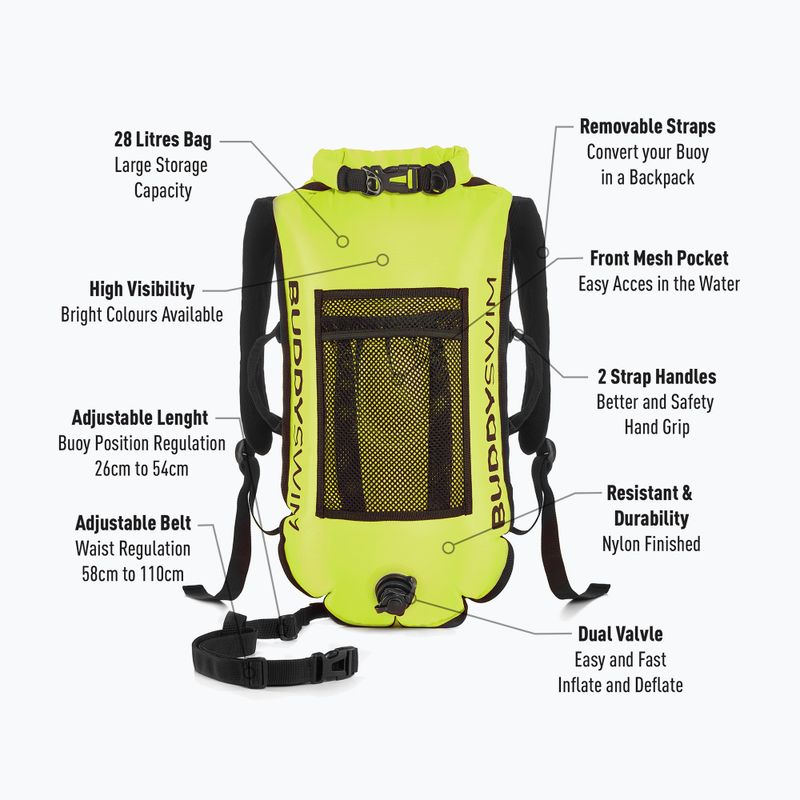 Záchranná bójka BuddySwim Backpack 28 l yellow 2