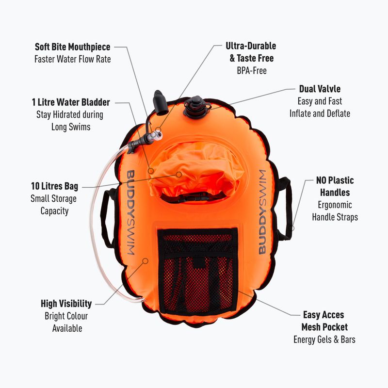 Záchranná bójka Buddyswim Hydrastation Pro 10 l orange 2