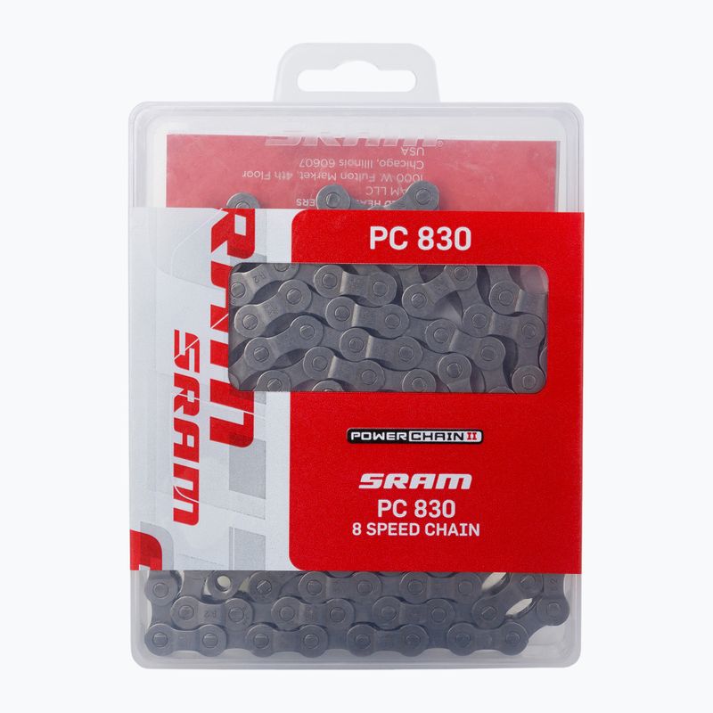 Řetěz na kolo SRAM 10 CN PC830 W/ PWR šedý 46.2758.114.005