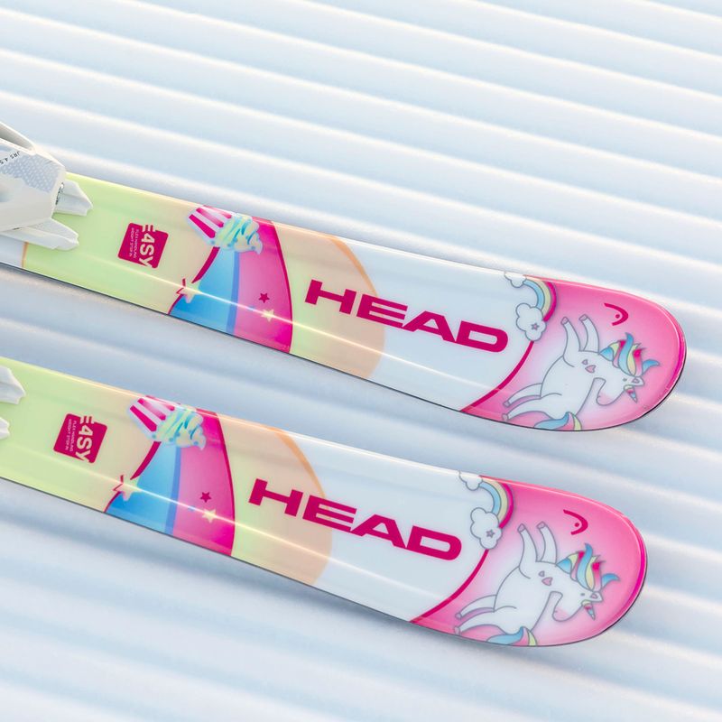 Dětské sjezdové lyže HEAD Unicorn Easy JRS + vázání Jrs 4.5 GW CA white/pink 12