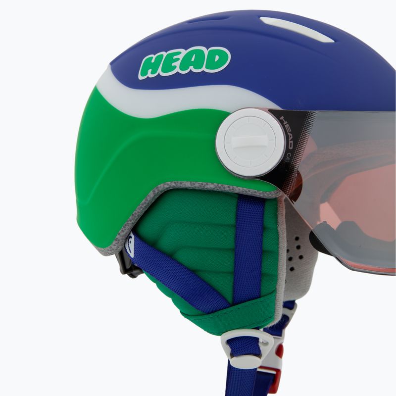 Dětská  lyžařská helma  Head Mojo Visor Jr blue/green/silver red 7
