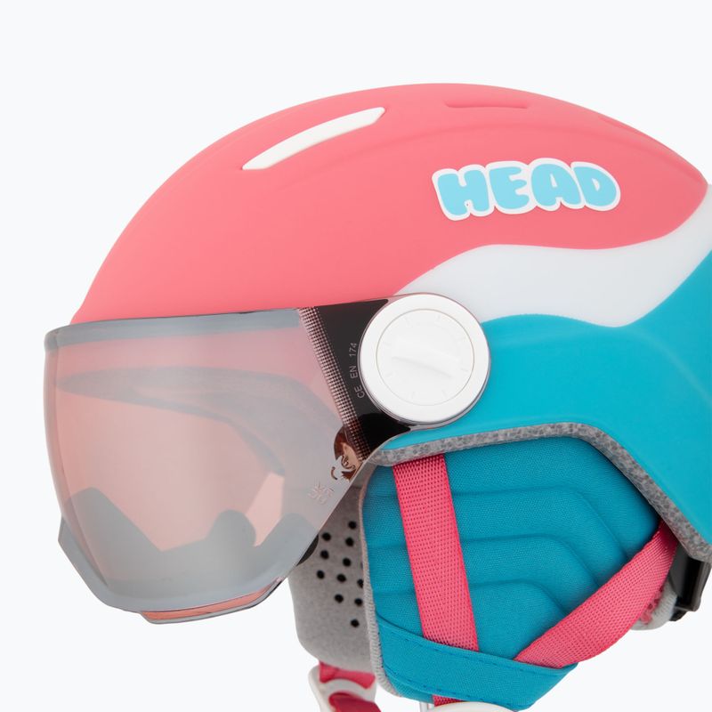 Dětská  lyžařská helma  HEAD Maja Visor pink/blue/silver red 7