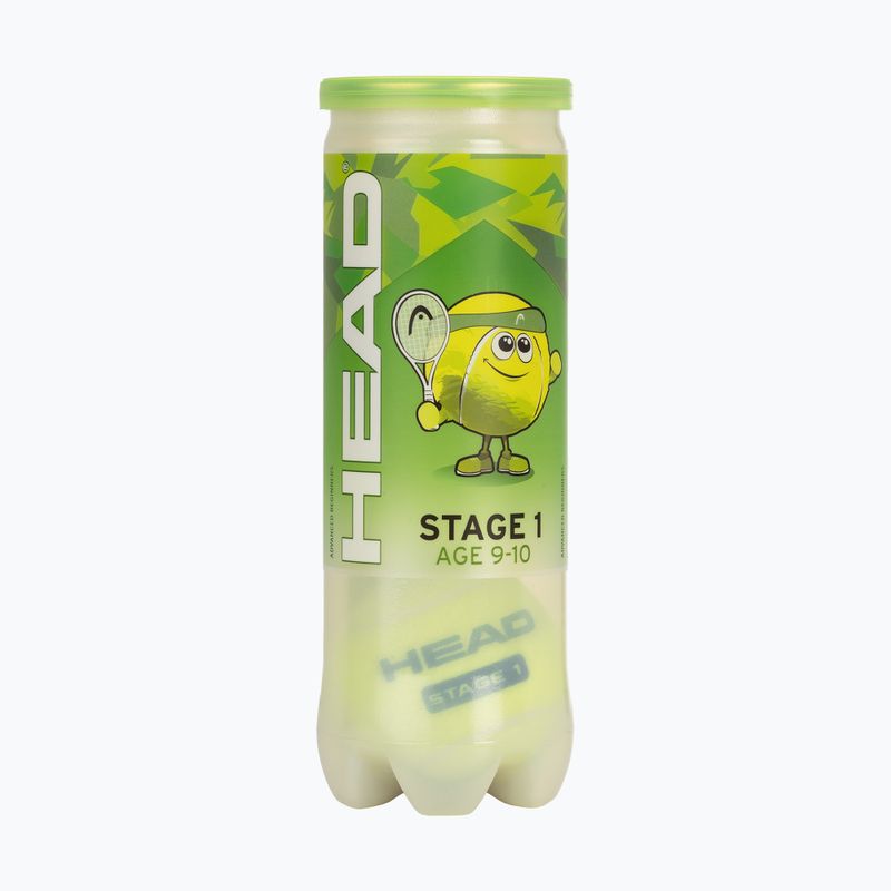 Dětské tenisové míčky HEAD Stage 1 3 ks green 2