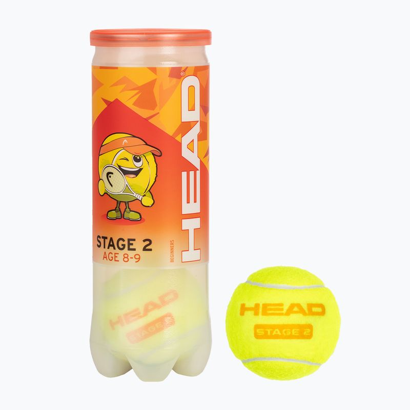 Dětské tenisové míčky HEAD Stage 2 3 ks orange