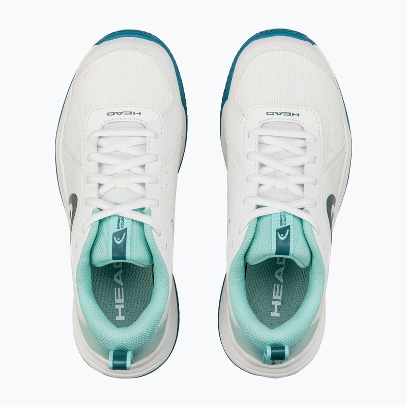 Dětské tenisové boty HEAD Sprint Court 4.0 white/ turquise 11
