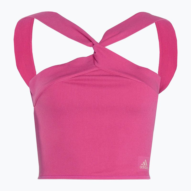 Dámský top Adidas Ribbed Active Seamless Halter Bralette 3D semi lucid fuchsia