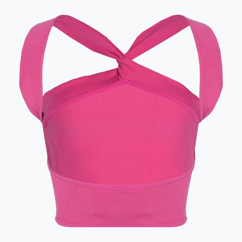 Dámský top Adidas Ribbed Active Seamless Halter Bralette 3D semi lucid fuchsia 2