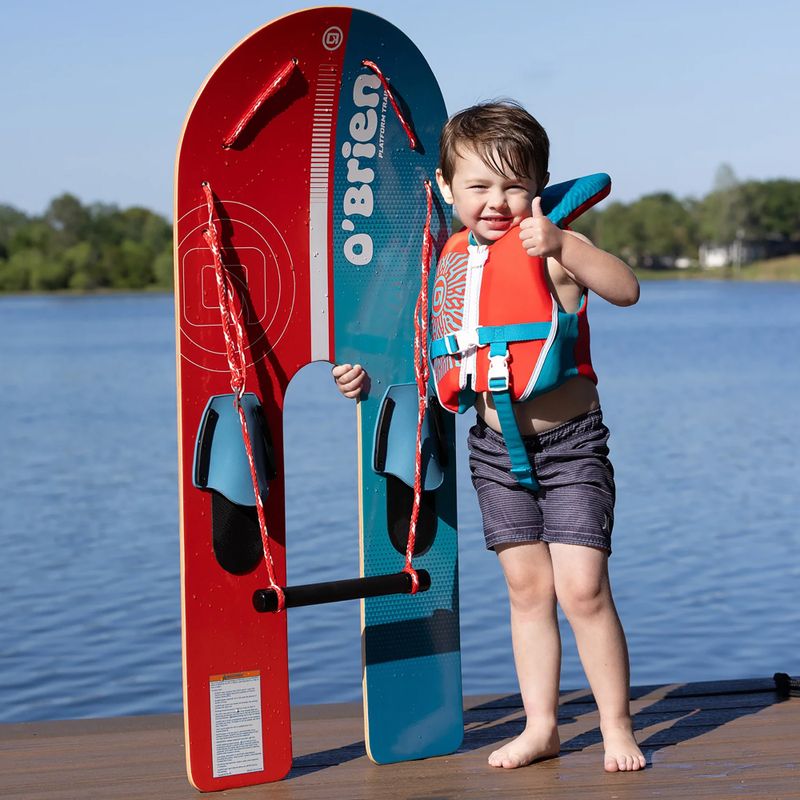 Sada vodních lyží pro děti O'Brien Platform Trainer Waterski red/blue 2