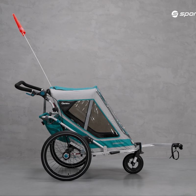 Qeridoo Speedkid2 dvojitý přívěs na kolo modrý Q-SK2-21-P 14