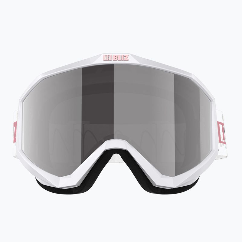 Dětské lyžařské brýle Bliz Liner Jr white pink logo/pink&silver mirror 2