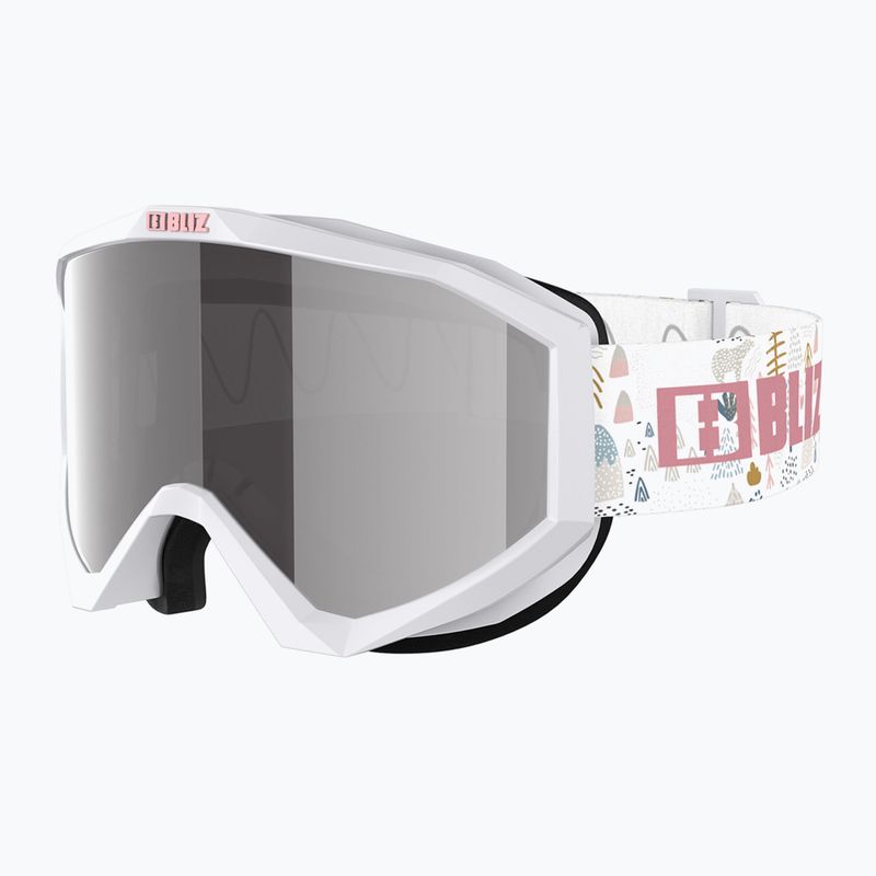 Dětské lyžařské brýle Bliz Liner Jr white pink logo/pink&silver mirror 3