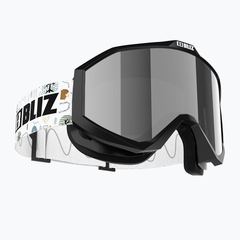 Dětské lyžařské brýle Bliz Liner Jr black white logo/brown&silver mirror
