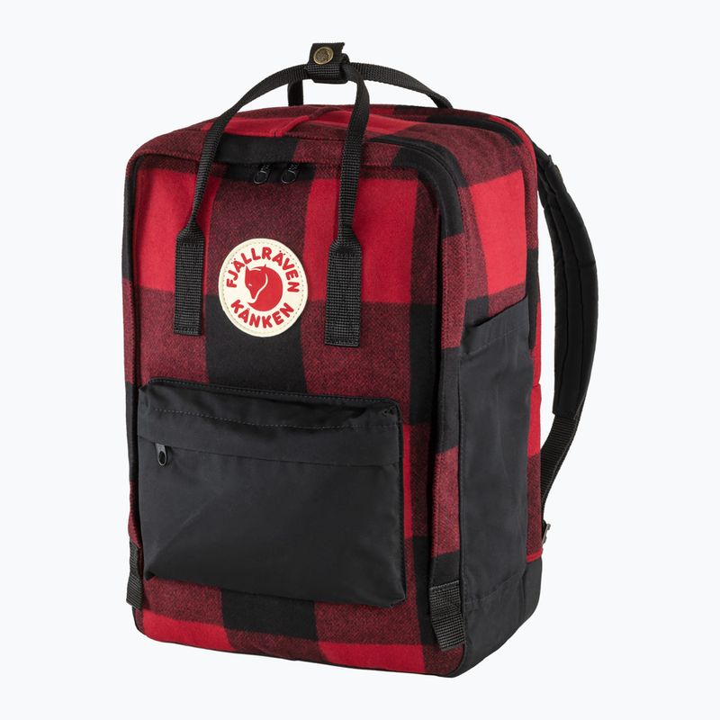 Fjällräven Kanken Re-Wool Batoh na notebook 15" červený/černý 3