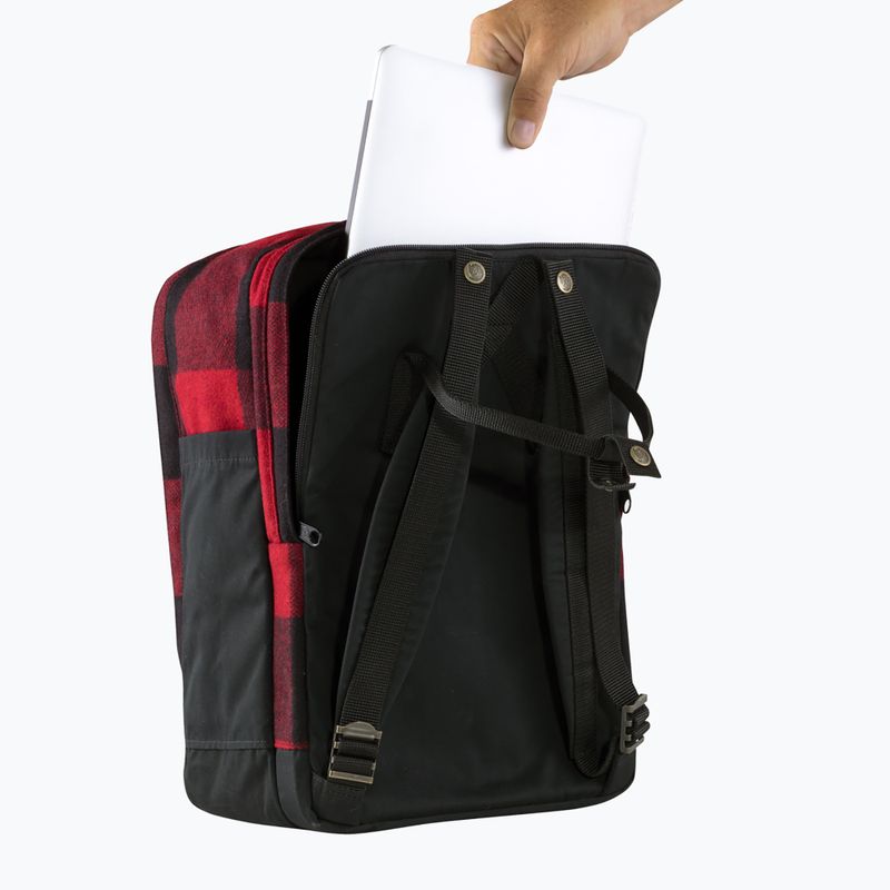 Fjällräven Kanken Re-Wool Batoh na notebook 15" červený/černý 5