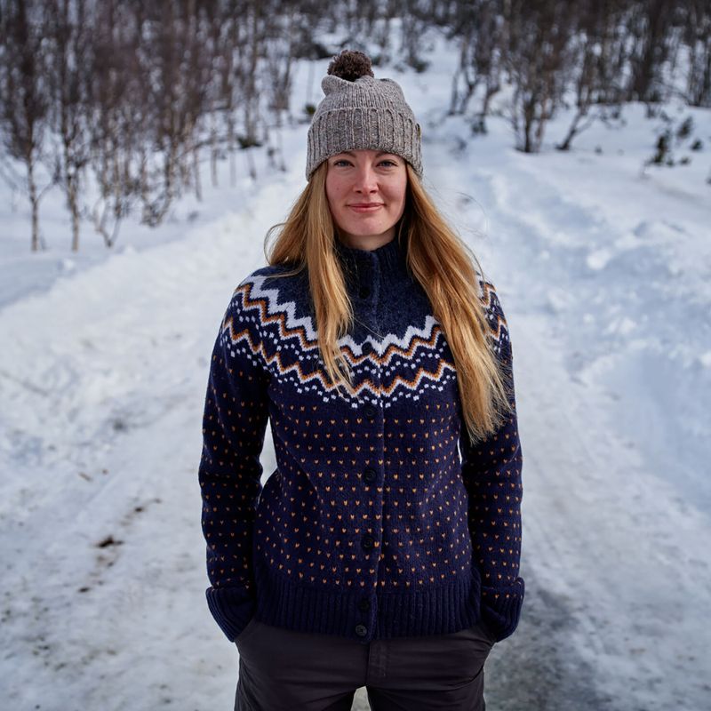 Dámský svetr Fjällräven Övik Knit Cardigan dark navy 10