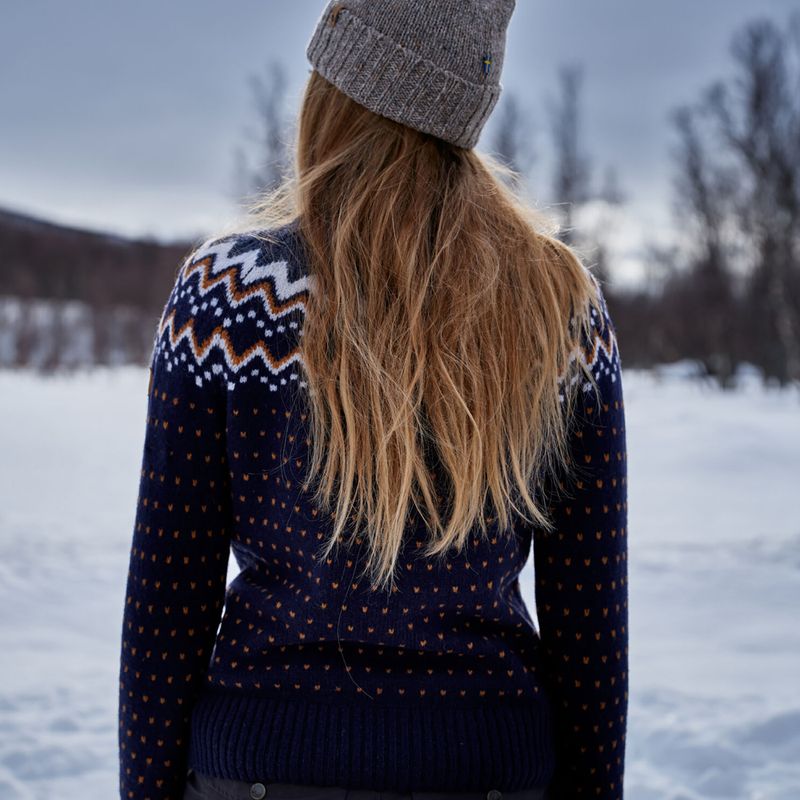 Dámský svetr Fjällräven Övik Knit Cardigan dark navy 11
