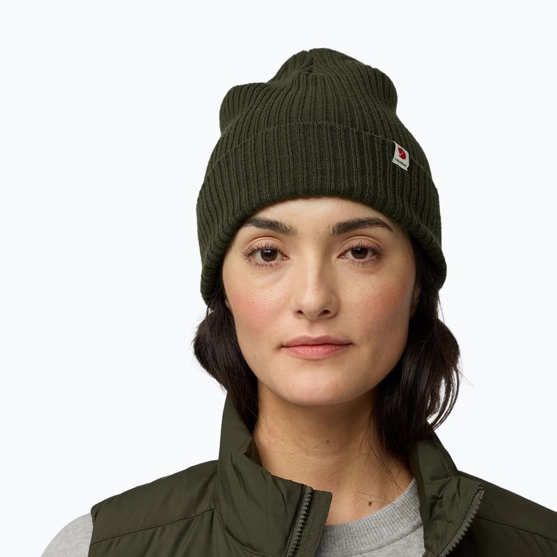 Zimní čepice Fjällräven Rib Hat deep forest 4