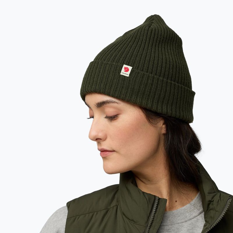 Zimní čepice Fjällräven Rib Hat deep forest 5