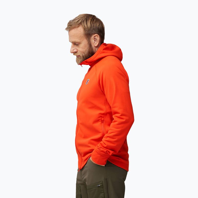 Pánská trekingová mikina  Fjällräven Expedition Fleece Hoodie flame orange 3