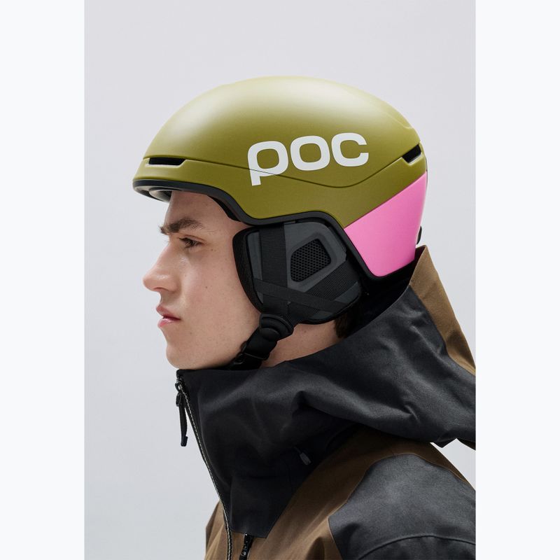 Lyžařská helma POC Obex Contour olivine green matt/thulite pink matt 7
