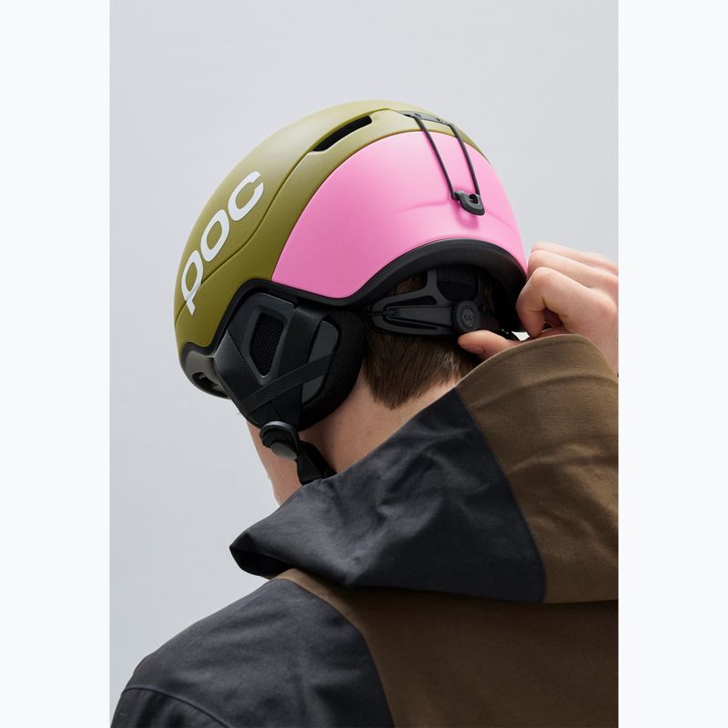 Lyžařská helma POC Obex Contour olivine green matt/thulite pink matt 8