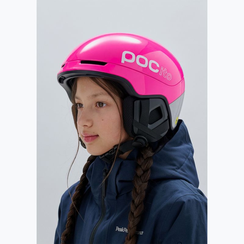 Dětská lyžařská helma POC Pocito Obex MIPS Jr fluorescent pink 5