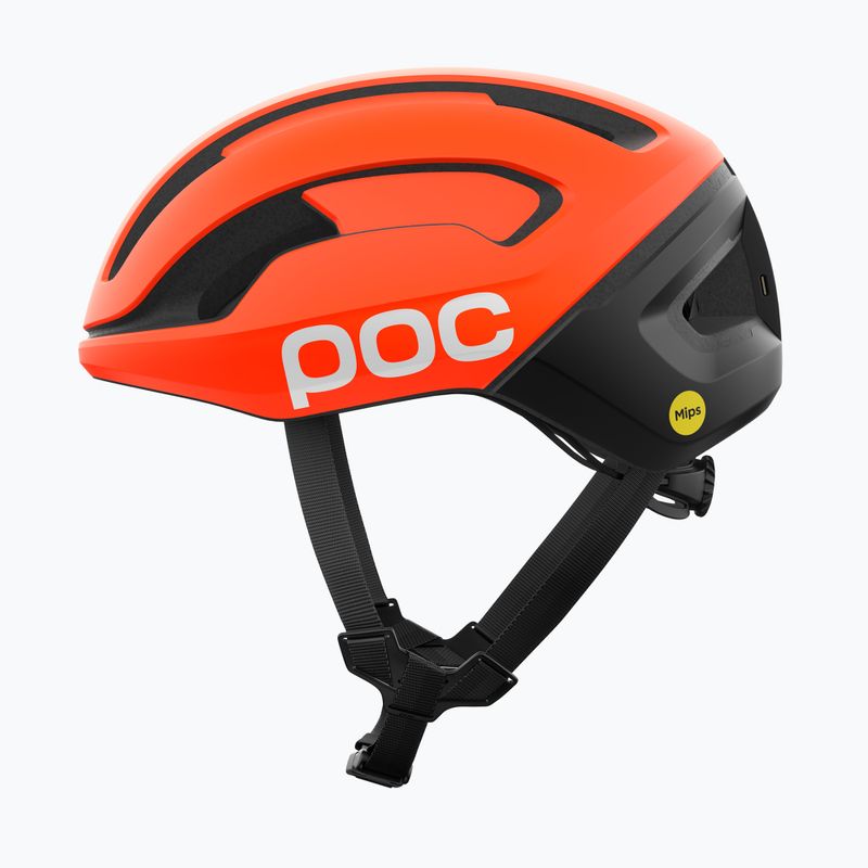 Cyklistická helma POC Omne Beacon MIPS fluorescent orange matt/uranium black matt 2