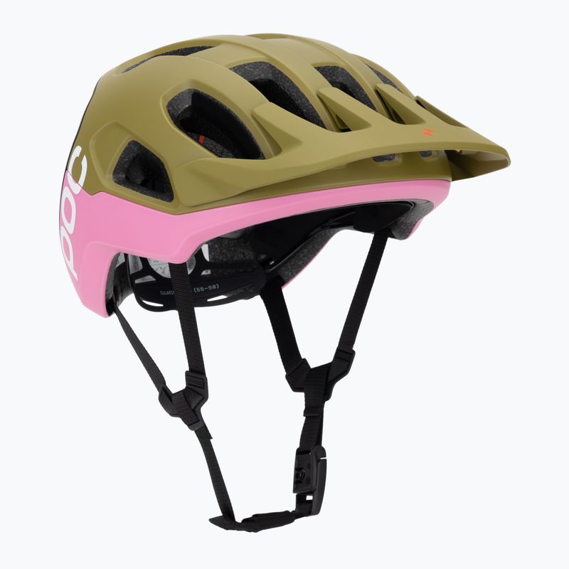 Cyklistická helma POC Cularis olivine green matt/thulite pink matt