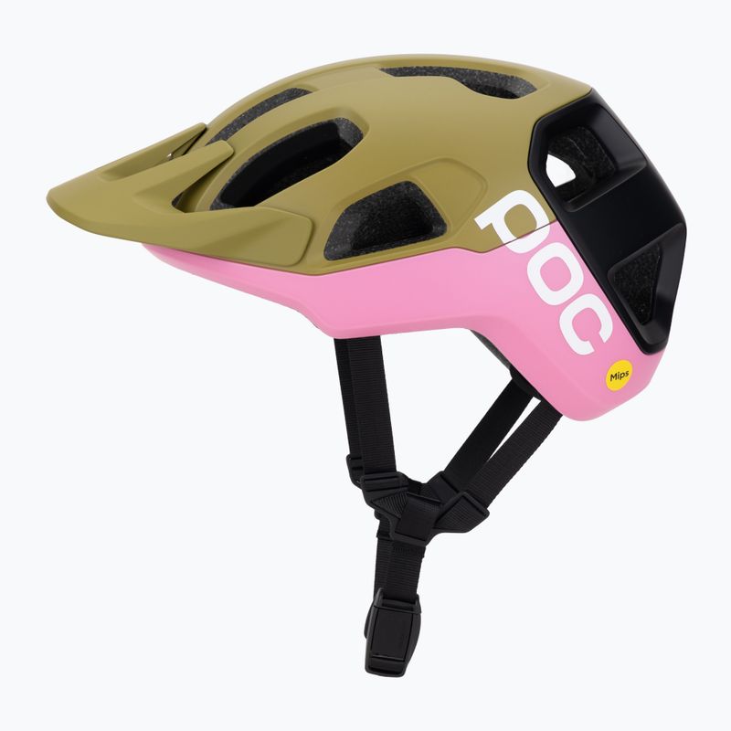 Cyklistická helma POC Cularis olivine green matt/thulite pink matt 3